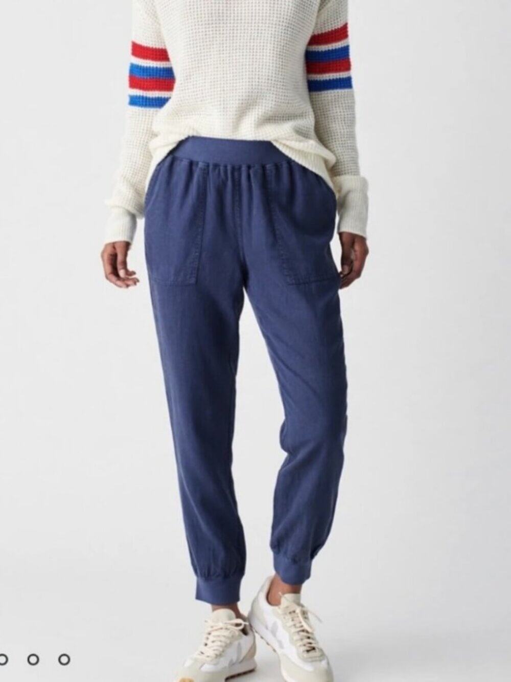 Faherty Womens Arlie Day Pant Joggers SMALL Linen Blend